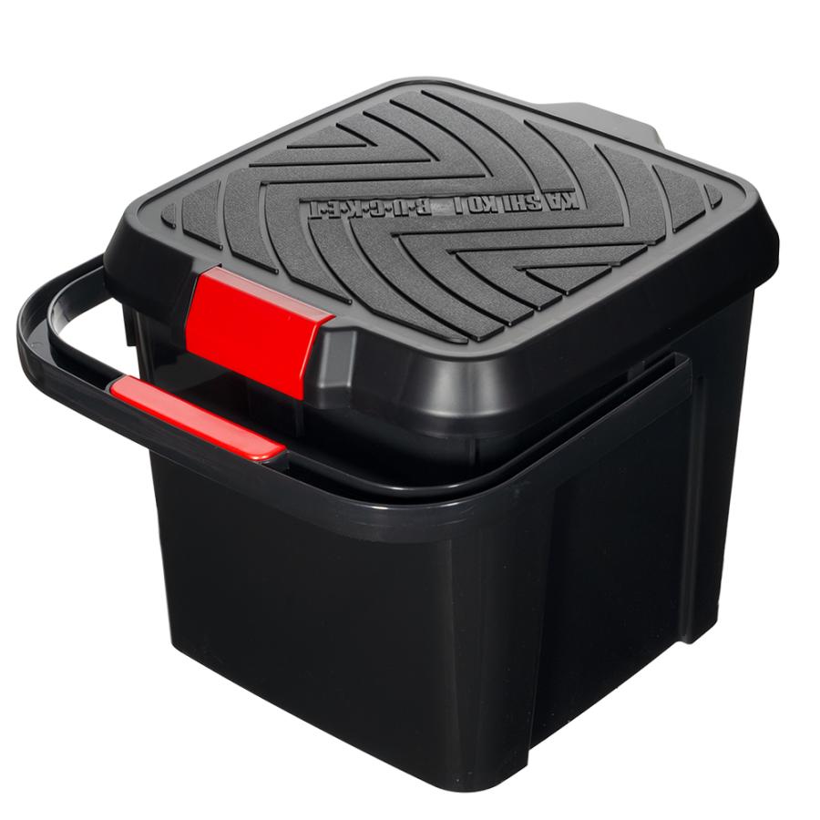 エーワン かしこいバケツ17L 黒 座れるバケツ : チャーム charm