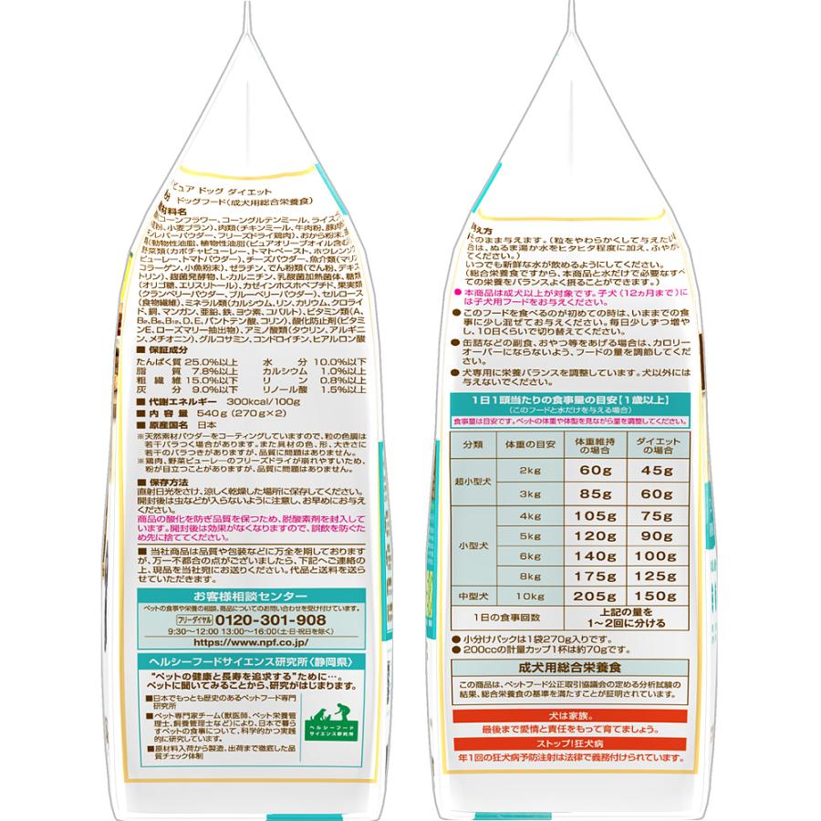 ドッグフード　コンボ　ピュア　ドッグ　ダイエット　５４０ｇ（２７０ｇ×２袋） | COMBO Pure | 02