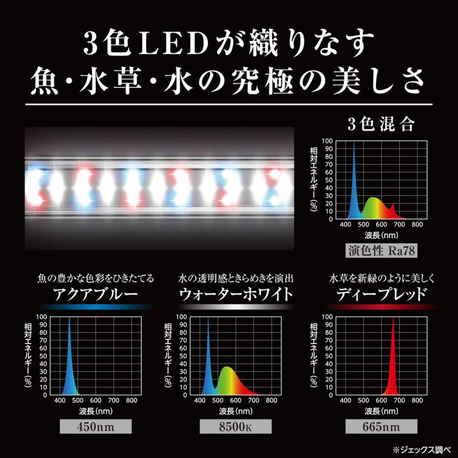 GEX（ジェックス） クリアLEDパワー3 450 ブラック 45cm