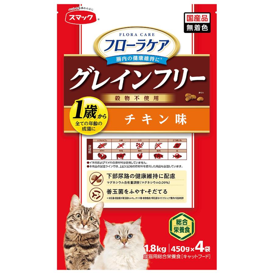スマック キャットフード フローラケアCAT チキン味 1．8kg