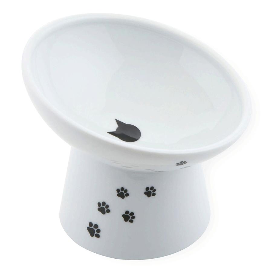 猫壱（necoichi） 食器 脚付にゃにゃめフードボウル レギュラー 斜め