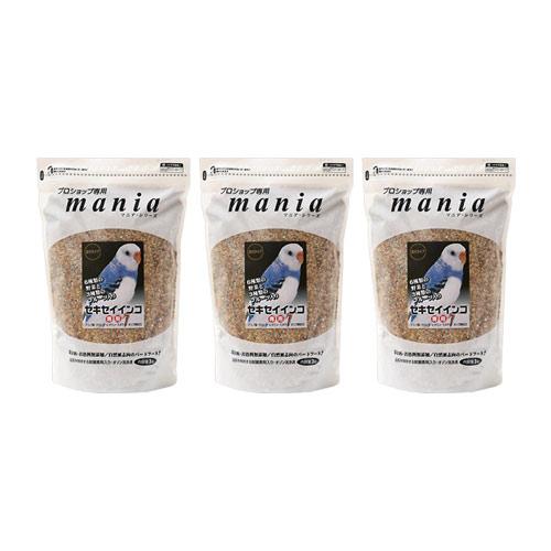 黒瀬ペットフード　ｍａｎｉａ　セキセイインコ　３Ｌ×３　鳥　フード　エサ　餌　皮つき　皮付　プロショップ専用（Yahoo!・チャーム charm ヤフー店）