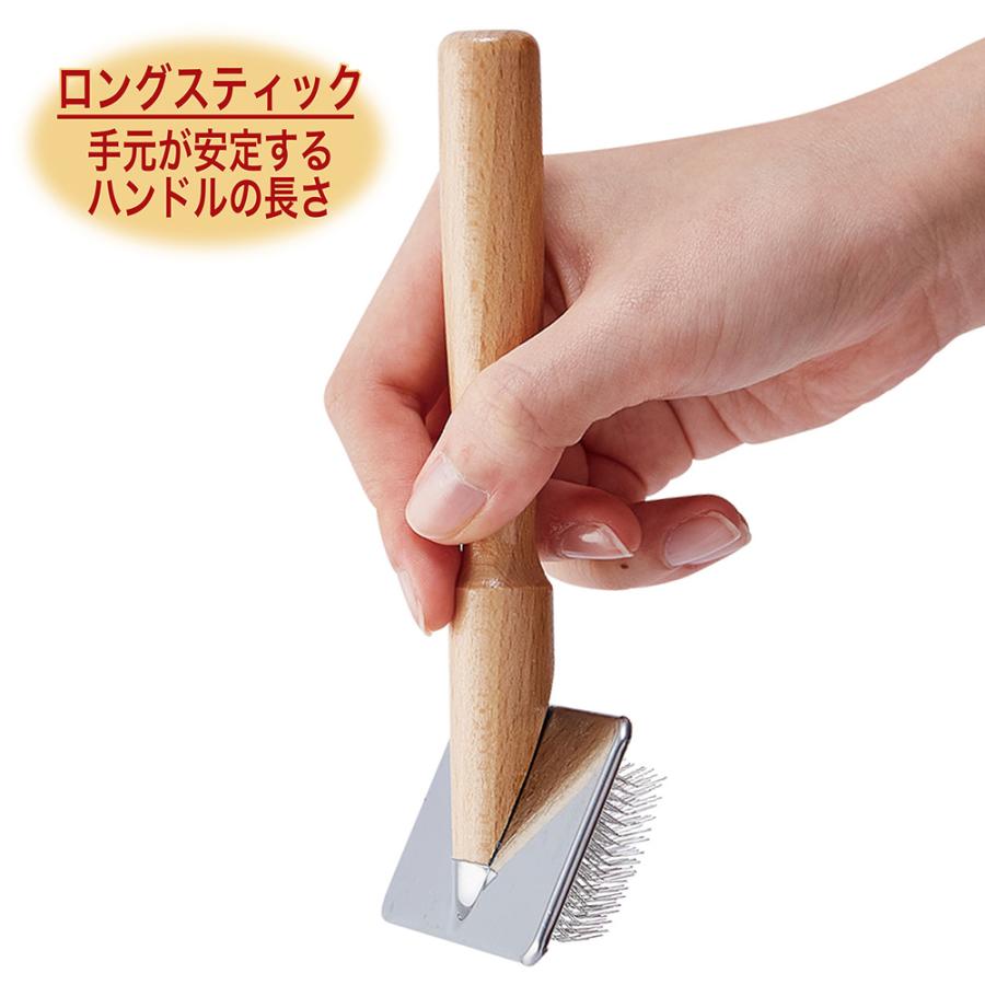 アドメイト　ペット用ブラシ　持ち手がロングで持ちやすい　プロフェッショナルスリッカーブラシＭ | Add.Mate | 03