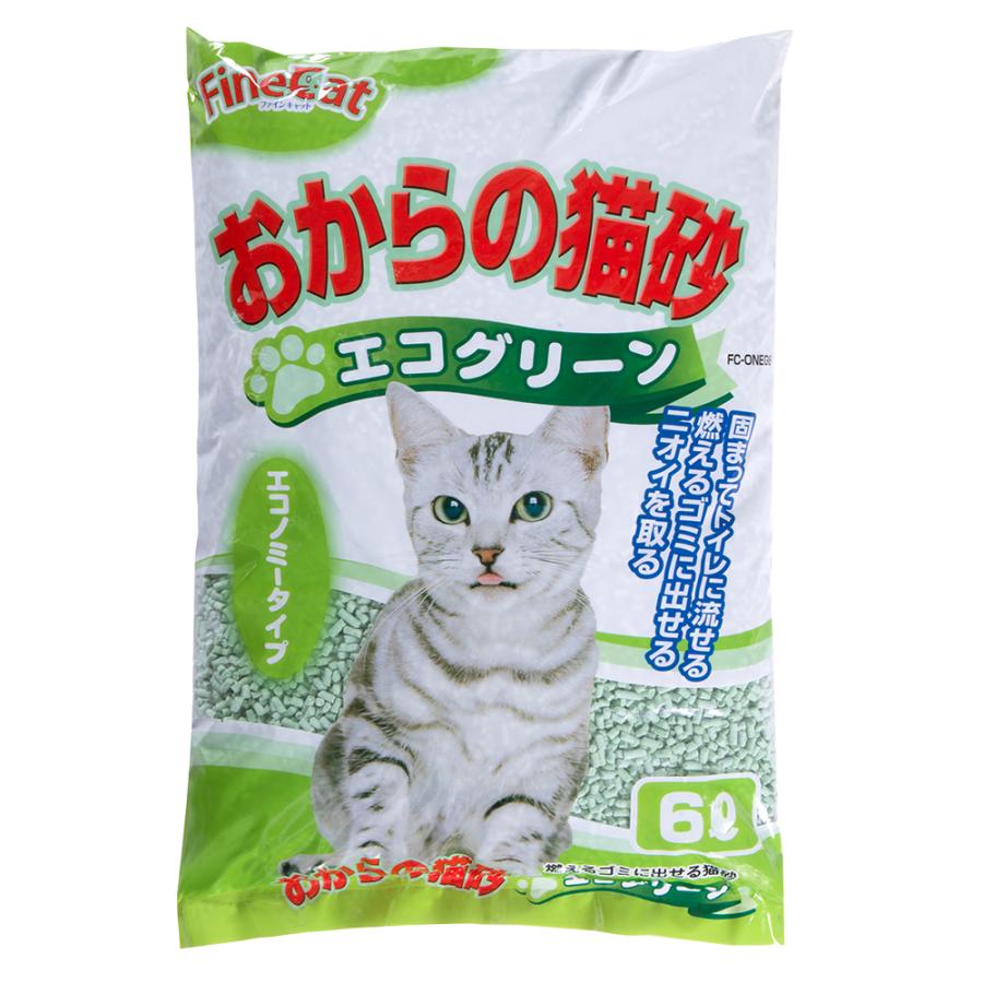 常陸化工 猫砂 おからの猫砂 エコグリーン 6L お一人様4点限り