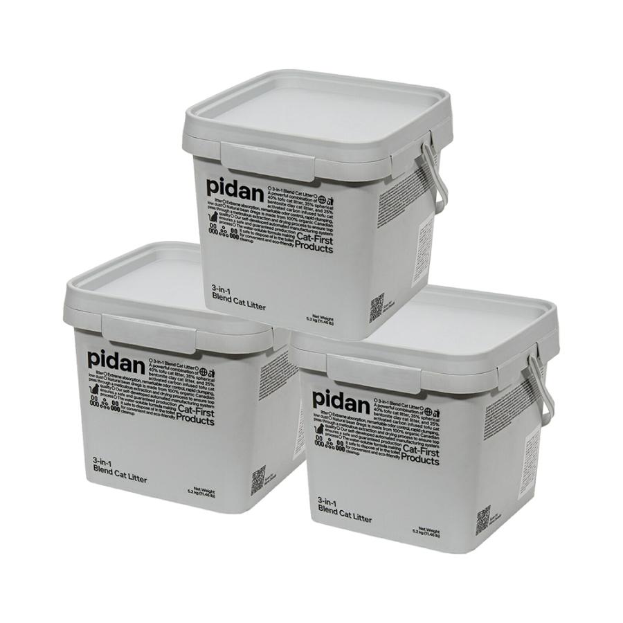 猫砂　Ｐｉｄａｎ　３ｉｎ１ミックス猫砂　バケツタイプ　５．２ｋｇ×３　お一人様１点限り　箱売り（Yahoo!・チャーム charm ヤフー店）