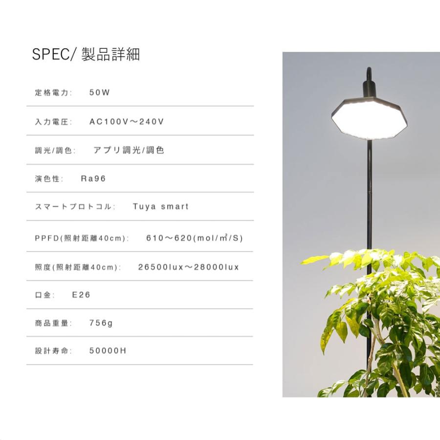 ROKI−Octagon LED 50W BK E26口金 植物育成用