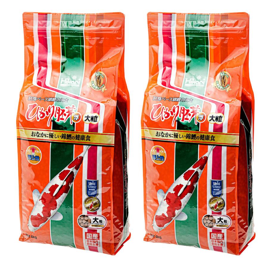 鯉の餌 キョーリン ひかり胚芽 浮上 大粒 4kg×2 錦鯉 餌 飼料 お一