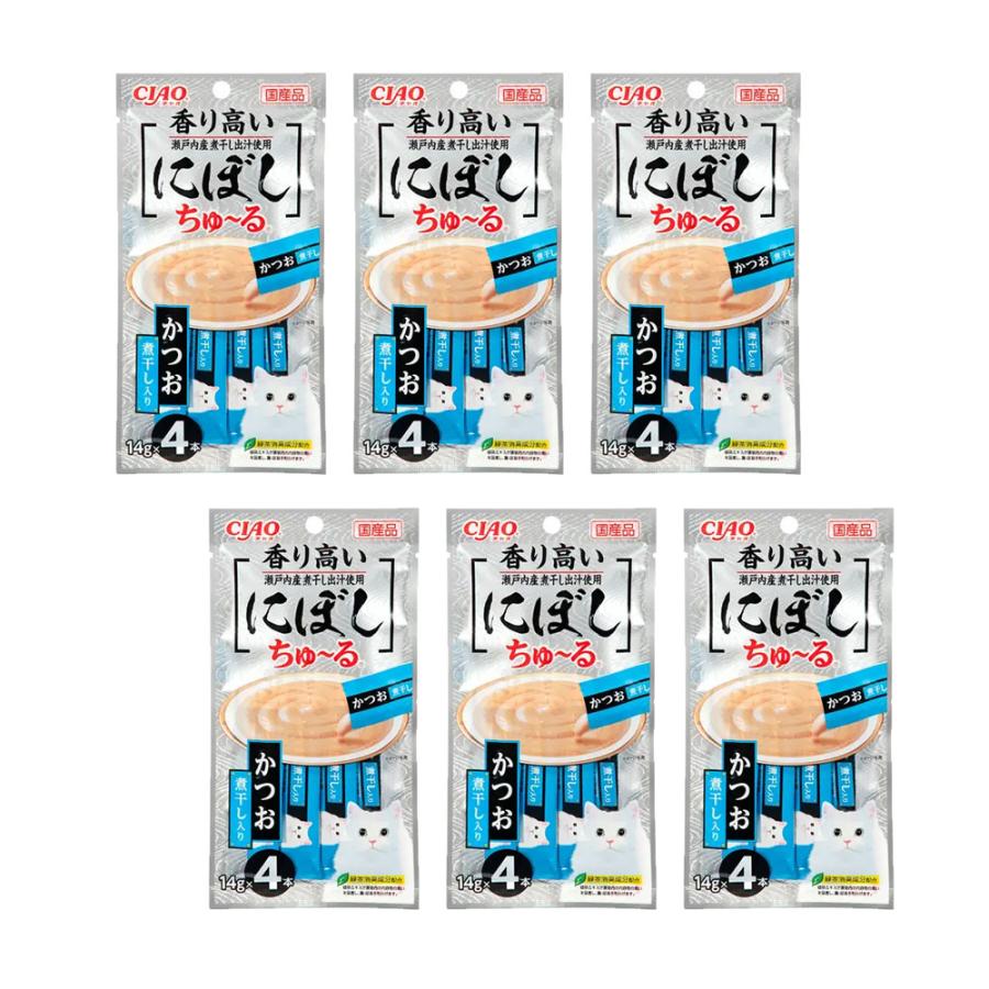CIAO にぼしちゅ〜る かつお 煮干入り 14g×4本×6 : チャーム