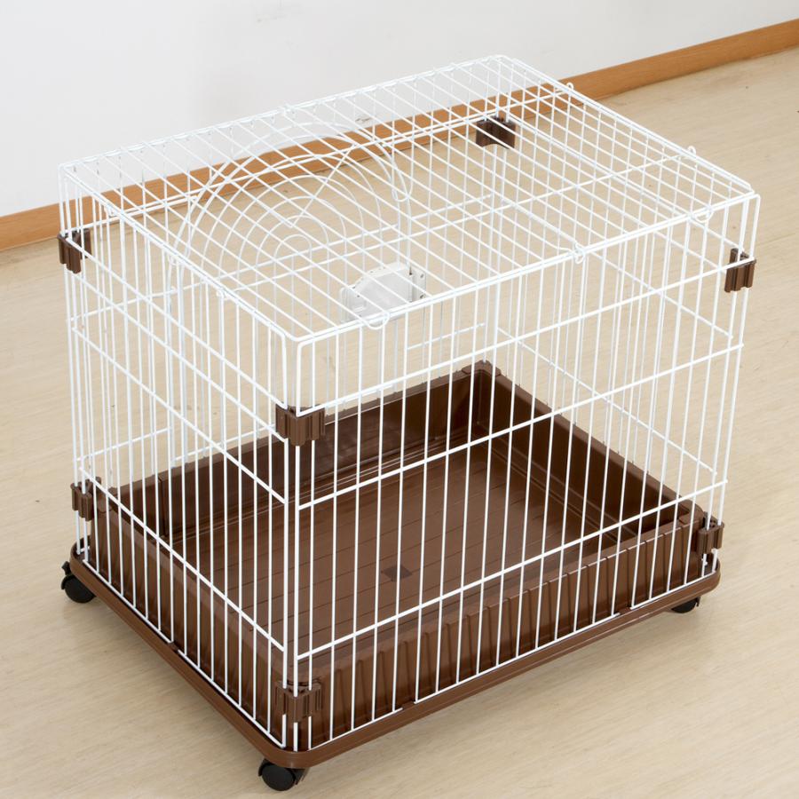 犬用ケージ ジービー Sクラス D−04 ホワイト×ブラウン 幅700