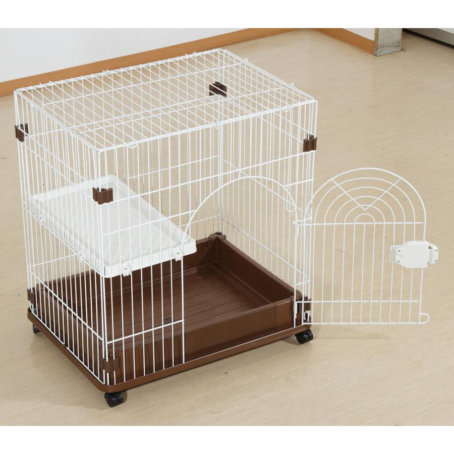 猫用　ケージ(値下げします) ジービー 猫用ケージ Sクラス C−01 ホワイト×ブラウン 幅700