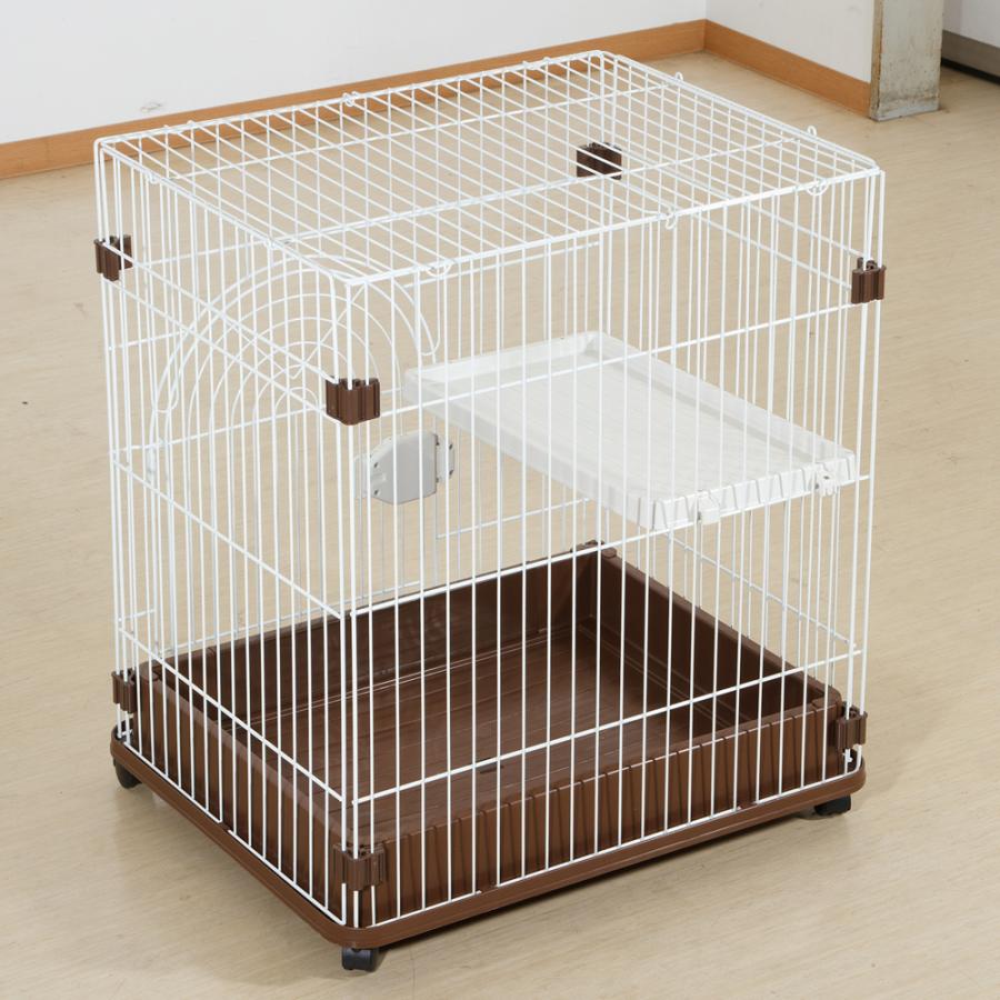 ジービー 猫用ケージ Sクラス C−01 ホワイト×ブラウン 幅700