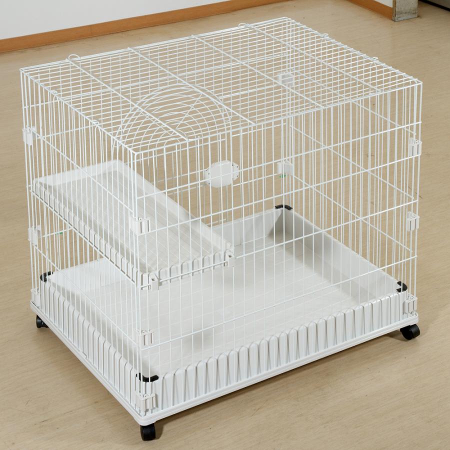ジービー　猫用ケージ　ＦＷ−Ｃ１　ホワイト×ホワイト　キャスター付き　幅９１０×奥行き６４０×高さ７９０ｍｍ_3