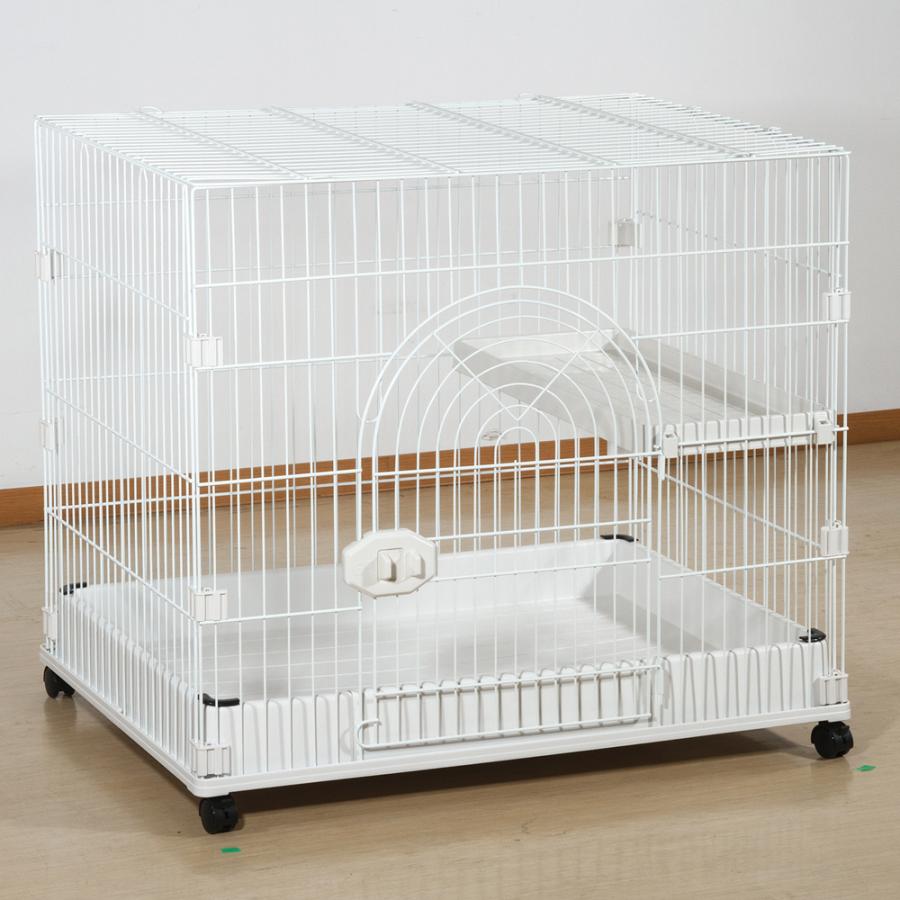 ジービー　猫用ケージ　ＦＷ−Ｃ１　ホワイト×ホワイト　キャスター付き　幅９１０×奥行き６４０×高さ７９０ｍｍ_4