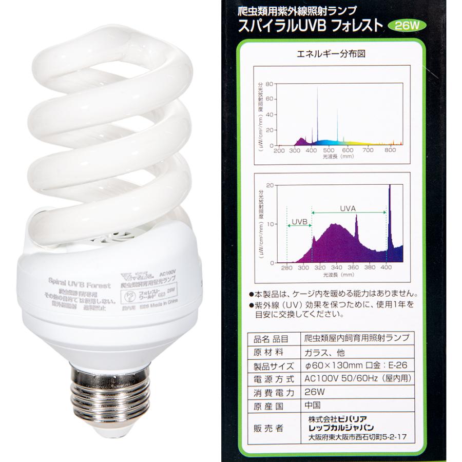 ビバリア スパイラルUVB フォレスト 26W 爬虫類 紫外線灯
