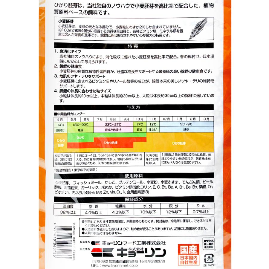 Hikari（ひかり） 鯉の餌 キョーリン ひかり胚芽 浮上 中粒 4kg