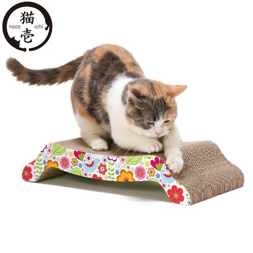 猫壱 バリバリベッド ｍ 花柄 爪とぎ