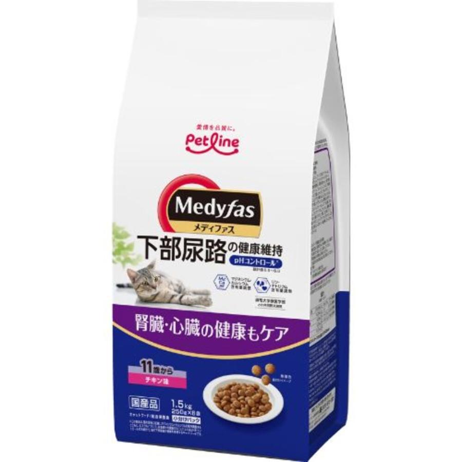 キャットフード　メディファス　１１歳から　チキン味　１．５ｋｇ（２５０ｇ×６袋） | メディファス