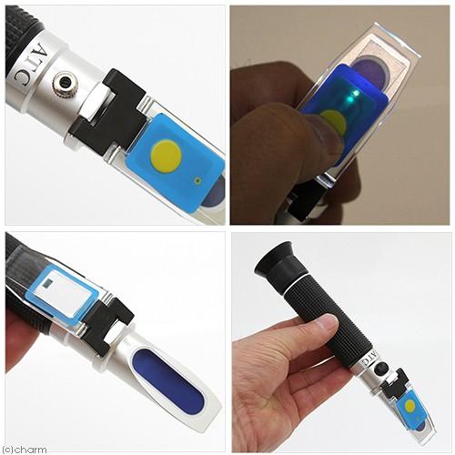 ＬＥＤ付き塩分濃度屈折計　塩分　比重　測定