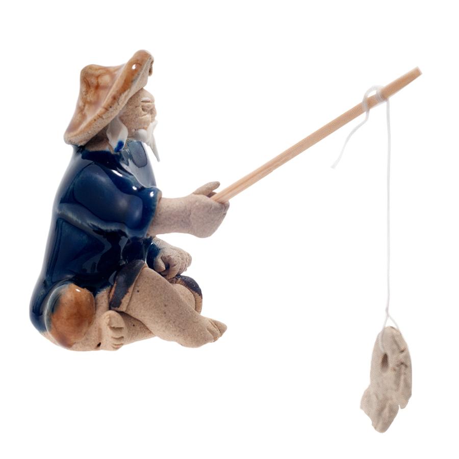 サンミューズ 魚釣り爺さん 青 アクアリウム テラリウム マスコット