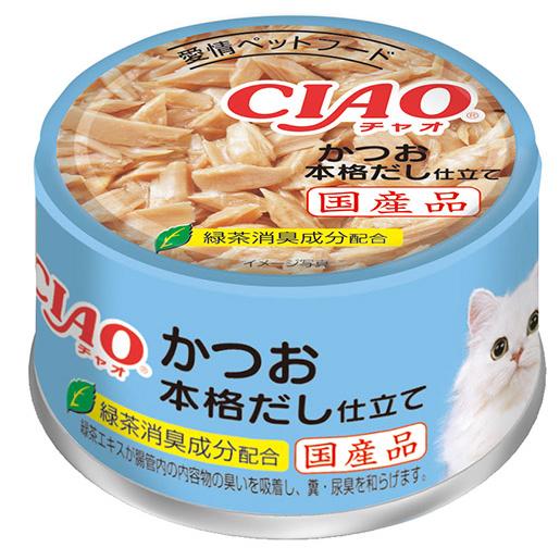 いなば　ＣＩＡＯ　チャオ　かつお　本格だし仕立て　８５ｇ×２４缶 の商品画像
