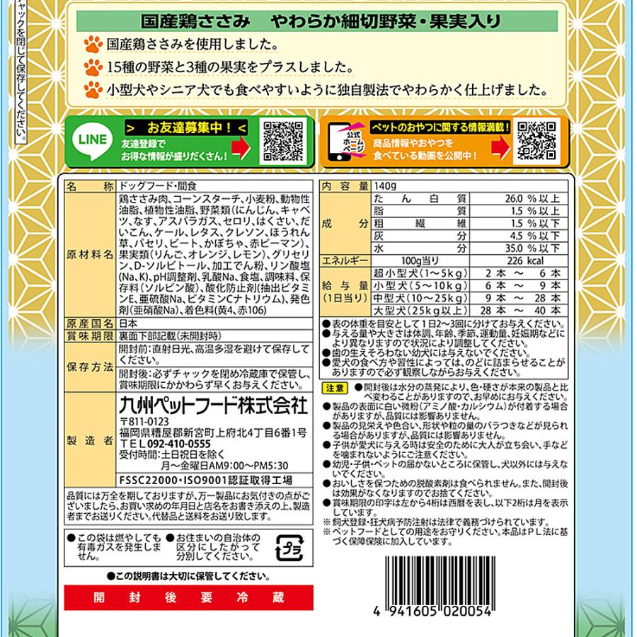 独特な 九州ペットフード Q-Pet国産鶏ささみ細切野菜 果実入り 140g×40個 ケース販売