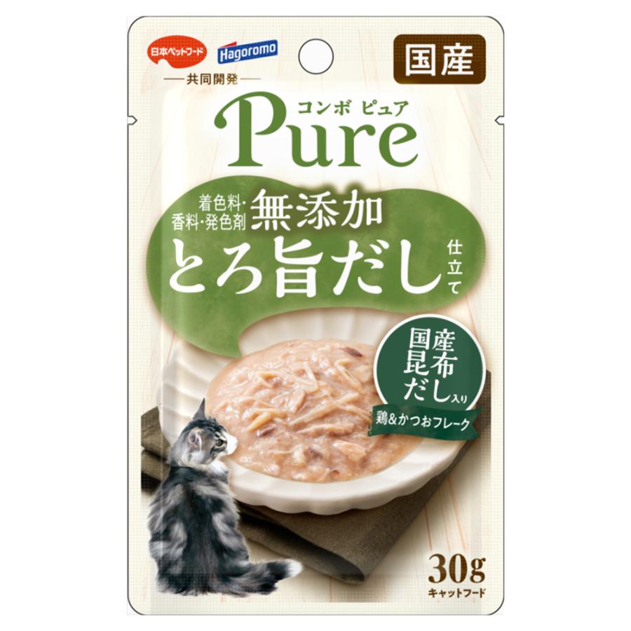 コンボ　ピュア　キャット　パウチ　鶏＆かつお・国産昆布だし入り　３０ｇ　キャットフード　ウェットフード | COMBO Pure