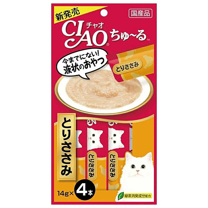 いなば CIAO forAIM アミノ酸S18 ちゅーる14g×4本入 30袋 いなば CIAO チャオ ちゅ〜る とりささみ 14g×4本×48 おやつ