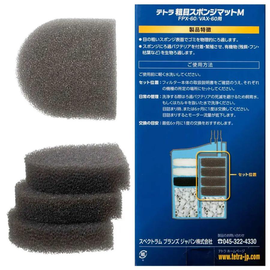 テトラ フリーパワーエックスフィルター FPX−60 交換用ろ材
