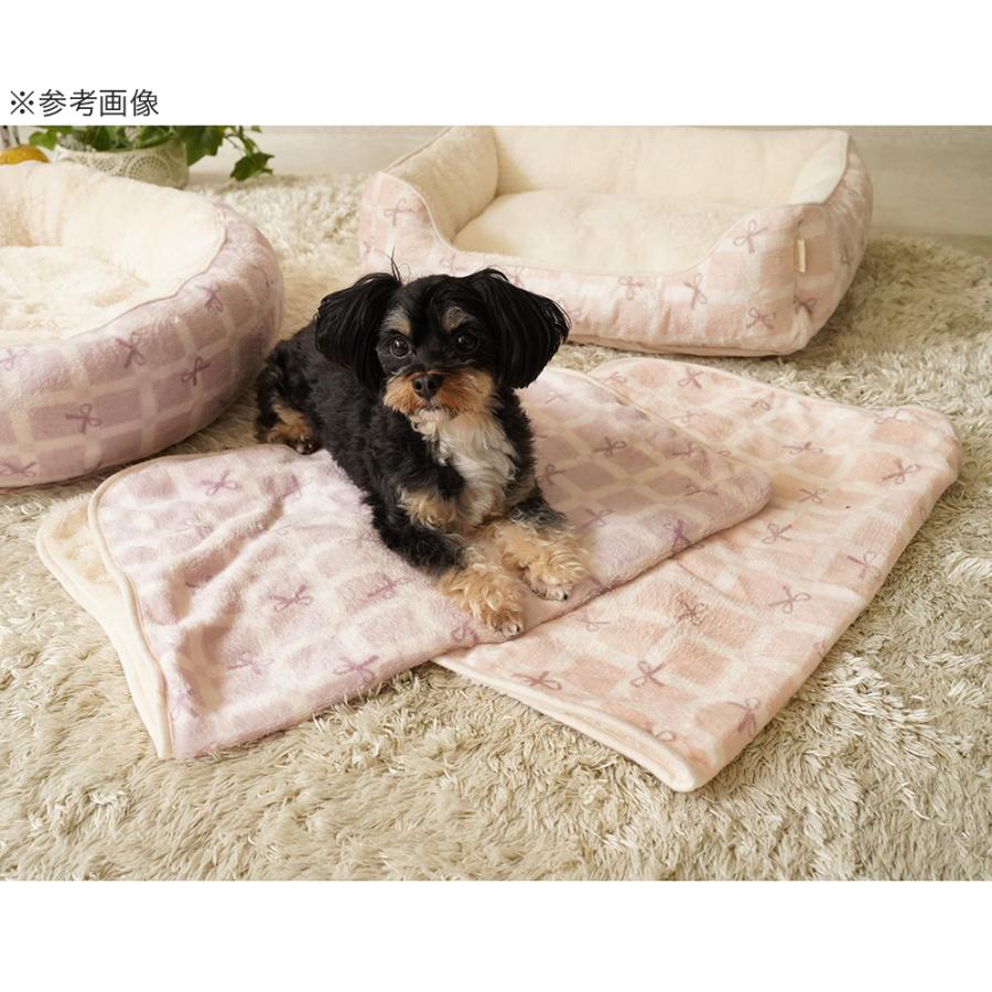 アウトレット品　犬猫　ブランケット　チェックリボン　ふわふわ　ブランケット　Ｍ　パープル　訳あり |  | 01