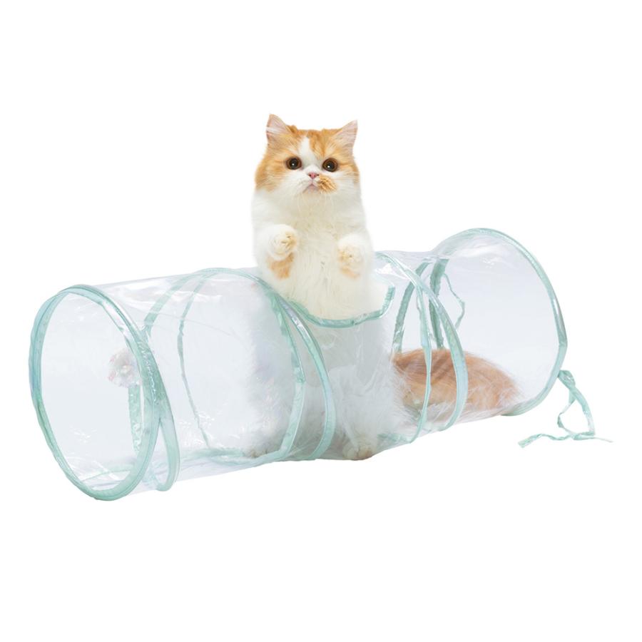 猫壱（necoichi） 猫用 おもちゃ キャットトンネル クリア : チャーム