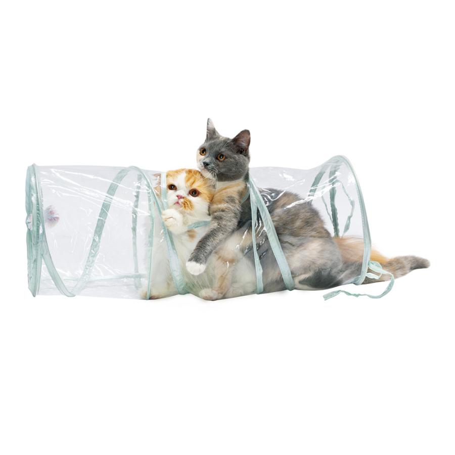 猫壱（necoichi） 猫用 おもちゃ キャットトンネル クリア : チャーム