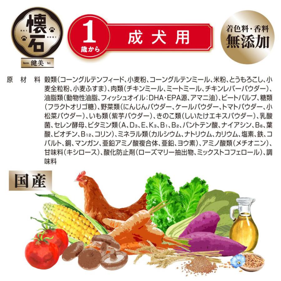 懐石　健美　成犬用　１歳から　２ｋｇ（５００ｇ×４袋）　犬　ドッグフード | 懐石 | 01