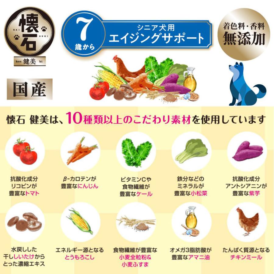 懐石　健美　シニア犬用　エイジングサポート　７歳から　１ｋｇ（２５０ｇ×４袋）　犬　ドッグフード | 懐石 | 04
