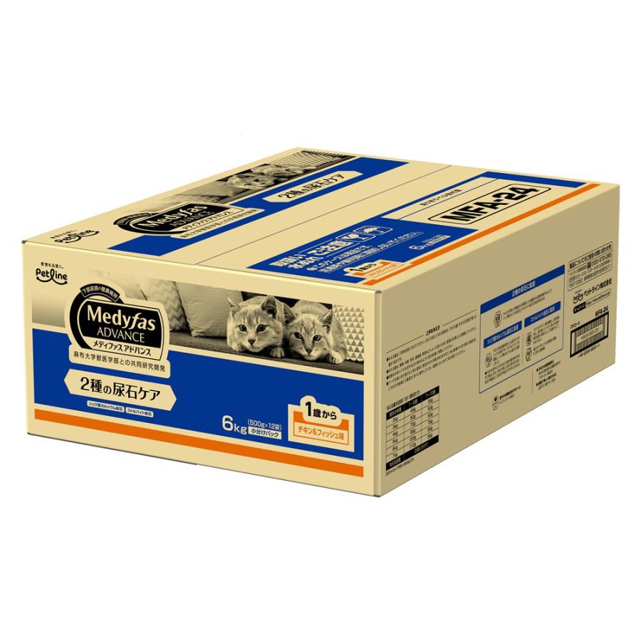 メディファス　アドバンス　２種の尿石ケア　１歳から　チキン＆フィッシュ味　６ｋｇ（５００ｇ×１２）（Yahoo!・チャーム charm ヤフー店）