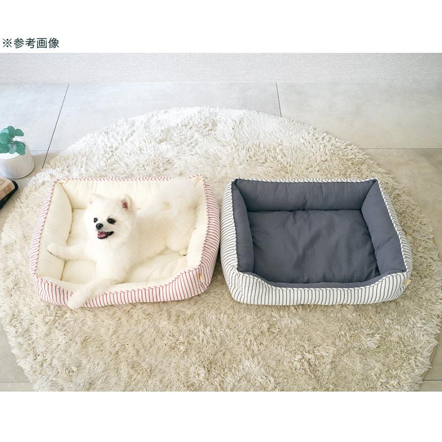 アウトレット品　犬　猫　ベッド　クラシカルストライプ　スクエアベッド　Ｍ　レッド　訳あり |  | 02