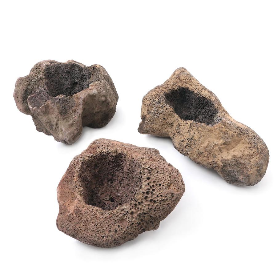 チャーム（charm） 形状お任せ 溶岩石鉢 Mサイズ 底穴有り（1個