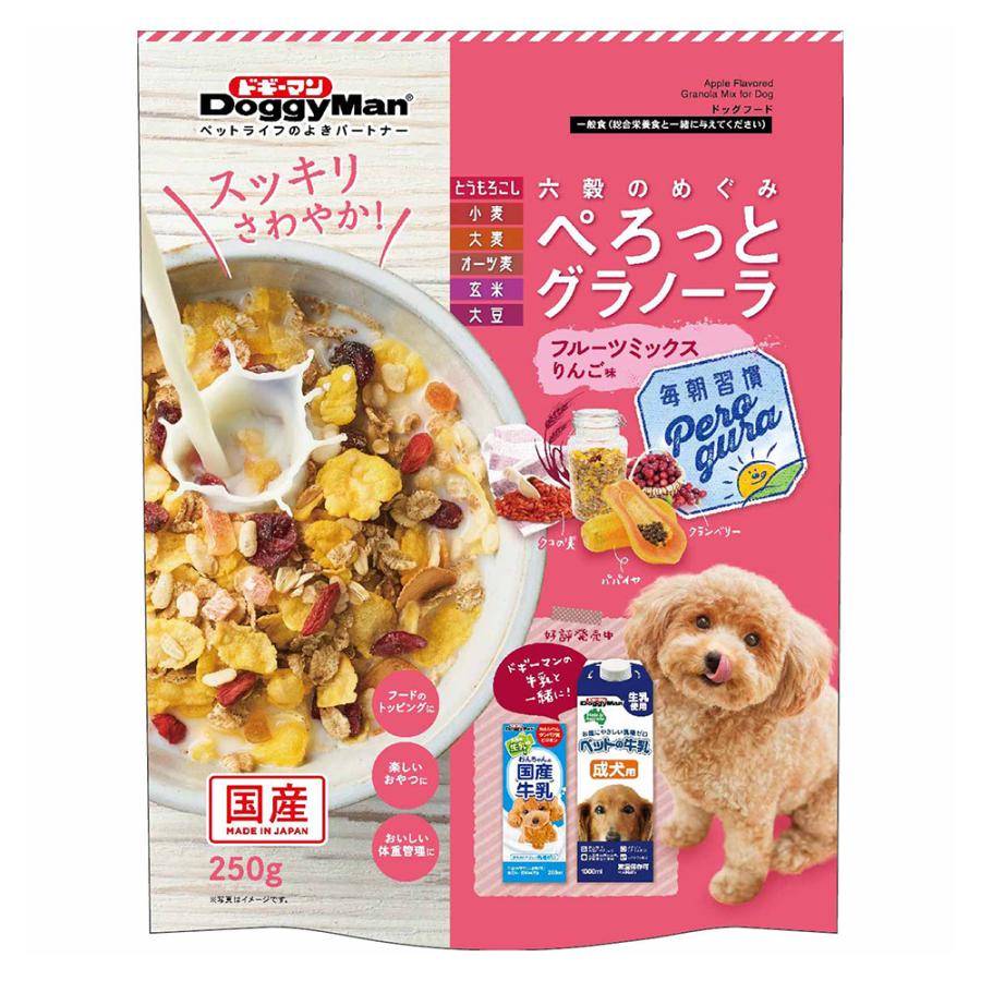ドギーマン　ぺろっとグラノーラ　フルーツミックス　りんご味　２５０ｇ | 