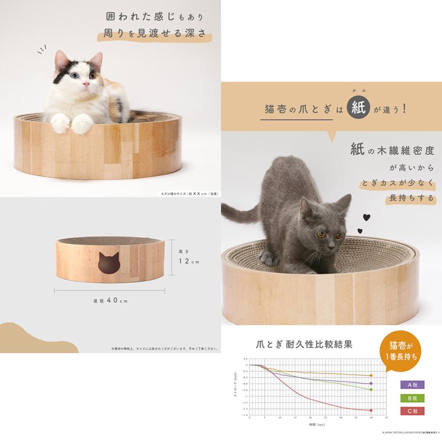 猫壱（necoichi） 猫用 爪とぎ バリバリボウル ライトブラウン 猫用