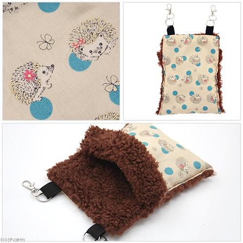 ふかふか寝袋 小動物用 ｓ ハリネズミ柄 ブルー ハンドメイド チャーム Charm Paypayモール店 通販 Paypayモール