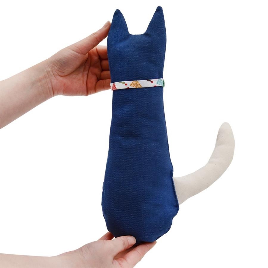 カルボナーラ ねこ ぬいぐるみ ハンドメイド Leaf Corp けって遊べる猫のぬいぐるみ 帆布＆デニム ハンドメイド お