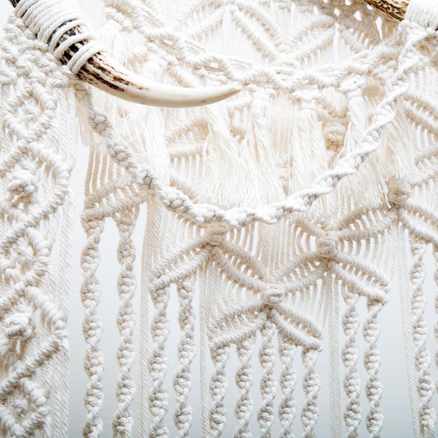 いなどの 一点物 Paypayモール店 通販 Paypayモール マクラメタペストリー 鹿の角