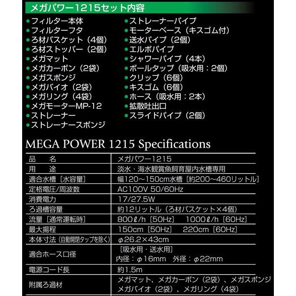GEX（ジェックス） 外部フィルター メガパワー 1215 ウールパッド