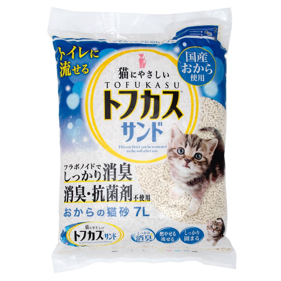 ペグテック 猫砂 トフカスサンド 7L 流せるおからの猫砂 固まる 