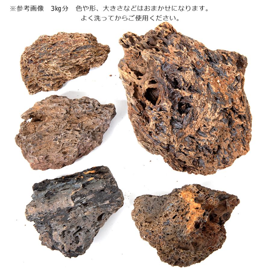 水槽用石 赤褐色 自然な形状 約30cm チャーム（charm） 灼孔石 3kg 約5〜20cm 30cm水槽向け
