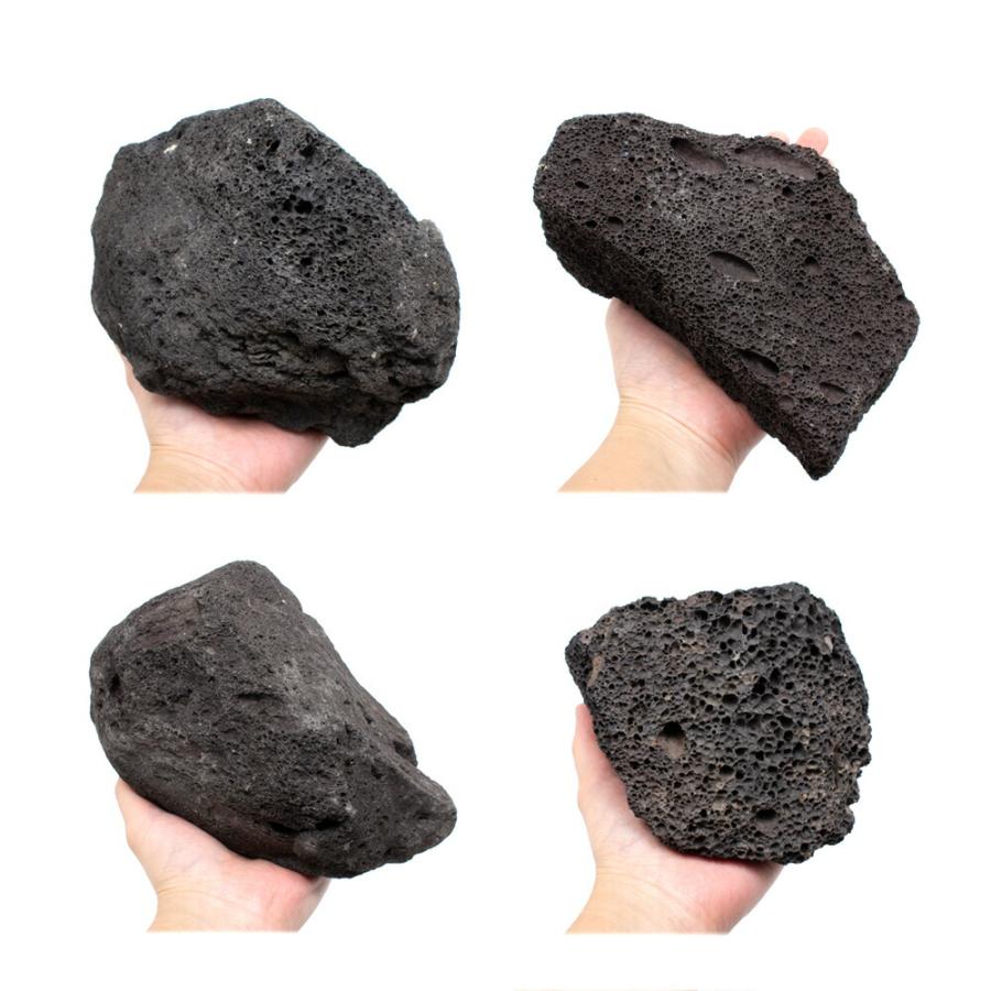 形状お任せ　黒溶岩石　Ｍサイズ（約１３〜１８ｃｍ）　５個　アクアリウム　レイアウト素材　溶岩石 |  | 02