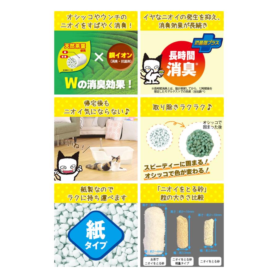 ニオイをとる砂 ライオン お茶でニオイをとる砂 7L×7袋 猫砂 紙