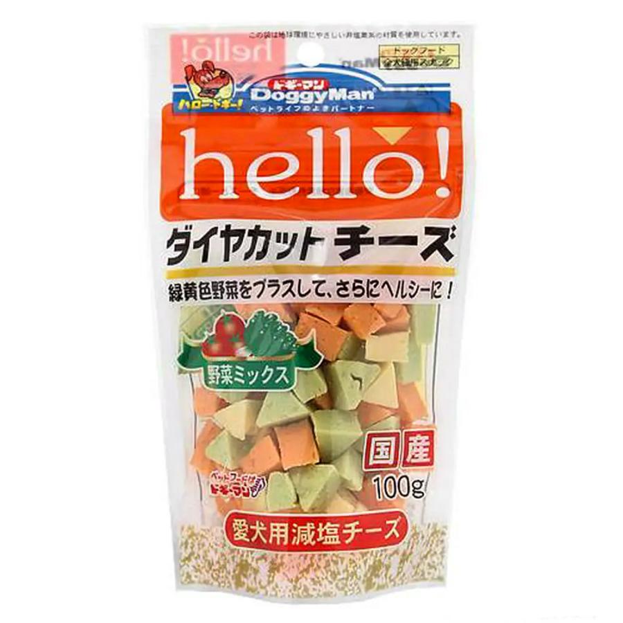 ドギーマン　ｈｅｌｌｏ　ダイヤカットチーズ　野菜　１００ｇ　犬　おやつ　チーズ | hello!（ドギーマン）