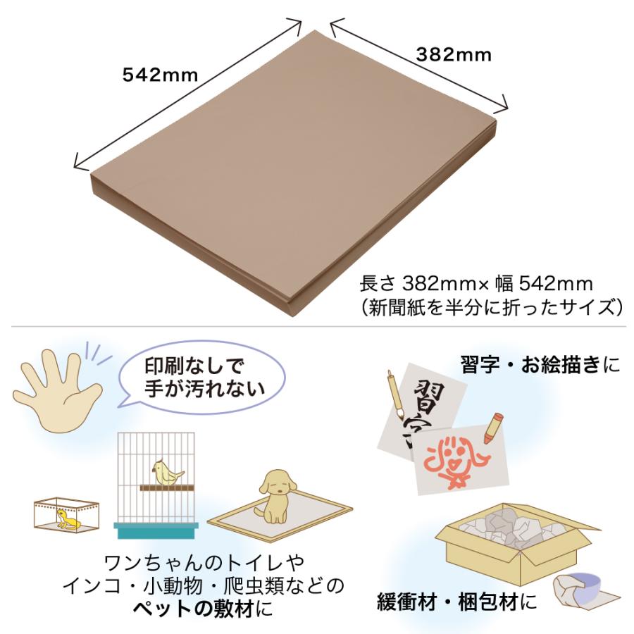 Leaf Corp 無地新聞紙 500枚 インクで汚れない紙の床材 新聞用紙