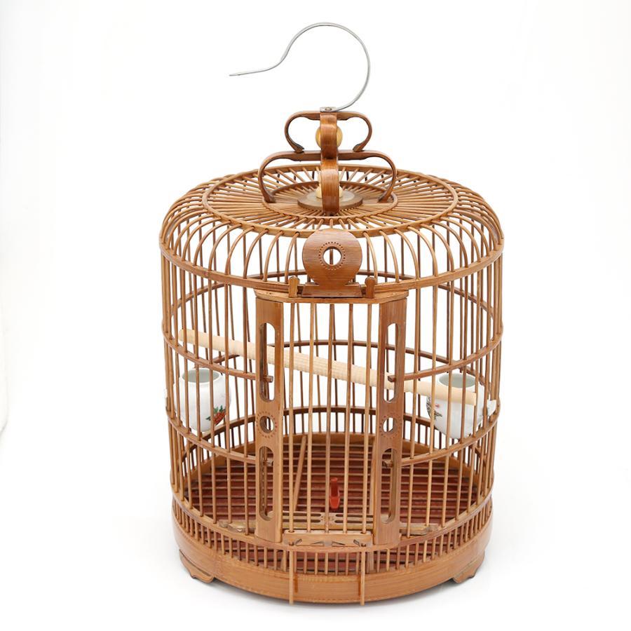 アンティーク 竹カゴ 丸型 大（直径３７０×高さ４９０ｍｍ） 竹製 鳥 ケージ 鳥かご :899447:チャーム charm ヤフー店 通販  