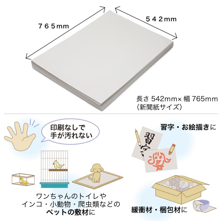 無地新聞紙　インクで汚れない紙の床材　おおきな無地新聞紙　５００枚　三つ折り　ペットシーツ　小動物　小鳥　鳥かご　床材新聞用紙　お一人様２点限り｜chanet｜02